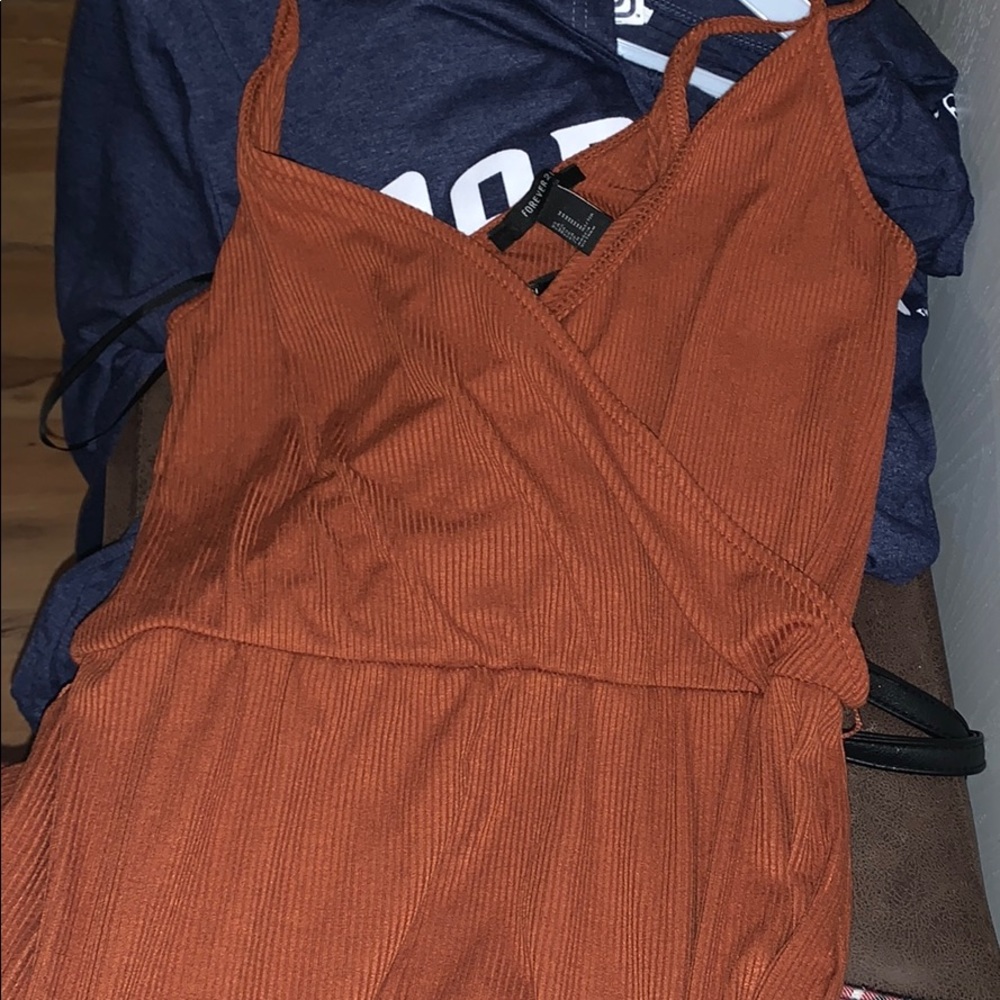 rusty orange pantsuit